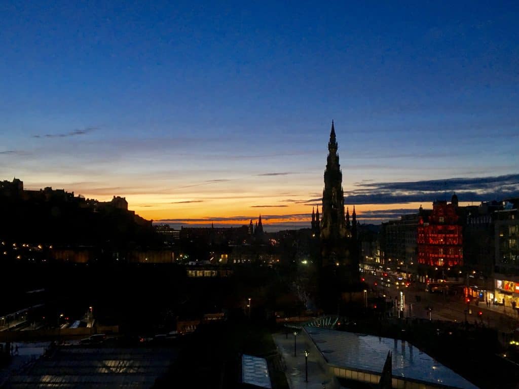 Sunset view from a Balmoral window.