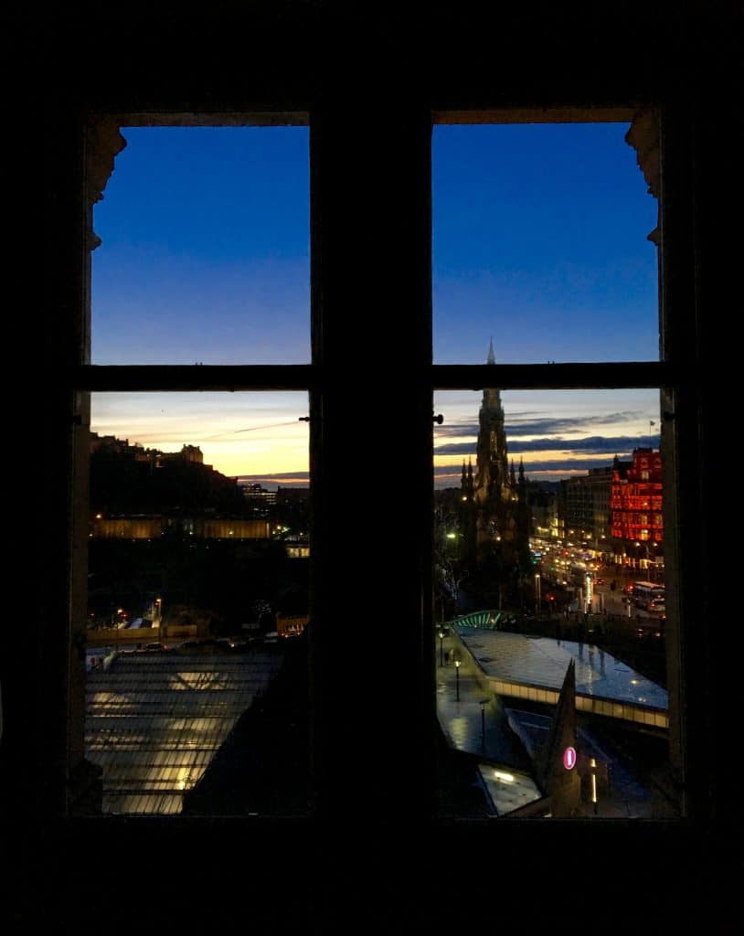 Sunset view from a Balmoral window.