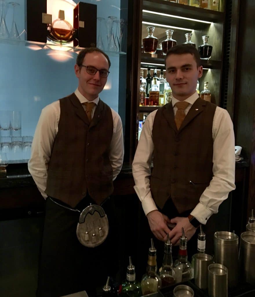 Chuck and Kiril, whisky ambassadors at The Balmoral Whisky Bar
