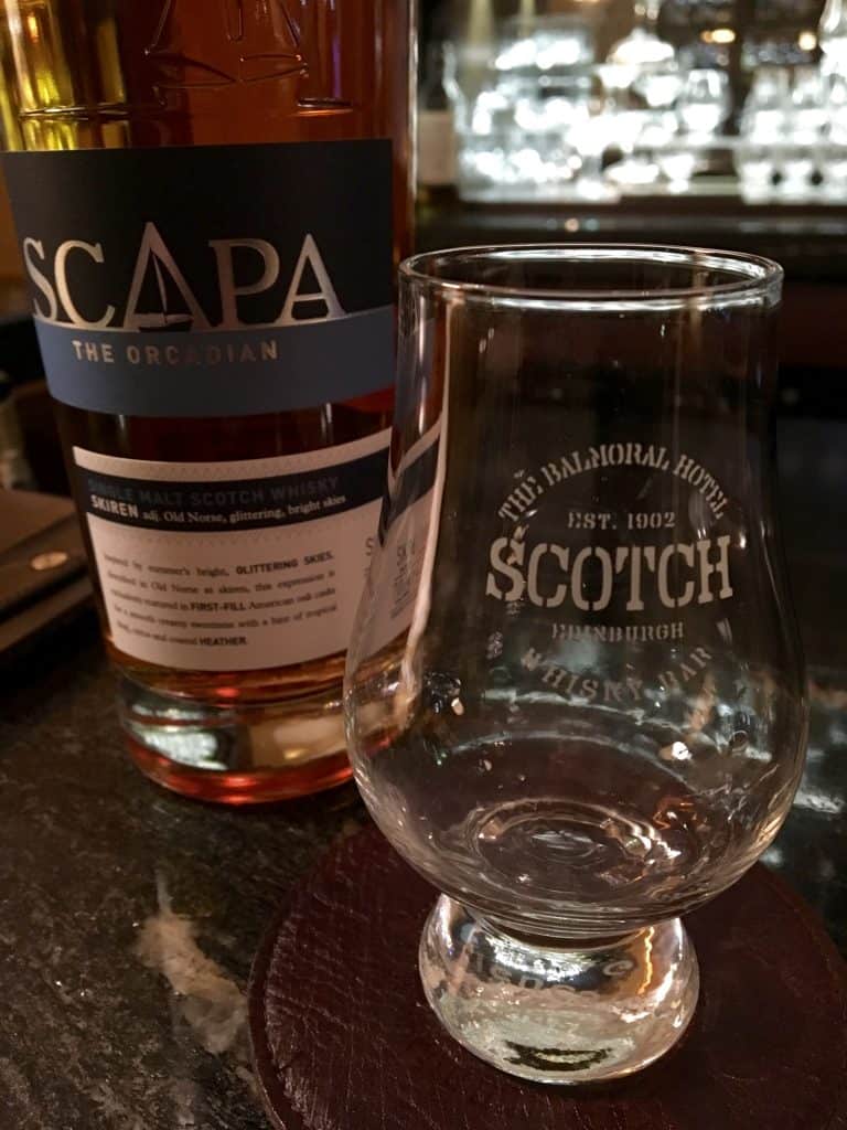 Scapa at the Balmoral Whisky bar