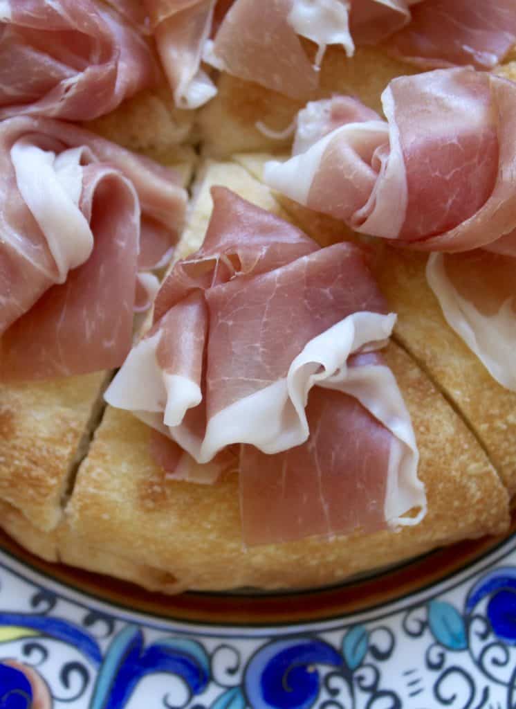 burrata and prosciutto focaccia