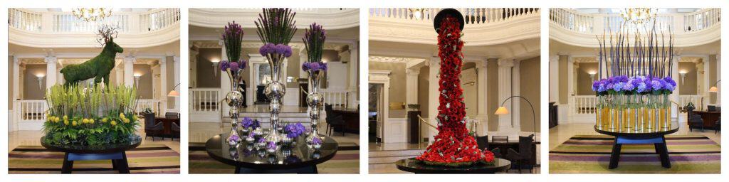 Some of Planet Flowers' displays in Balmoral's Lobby