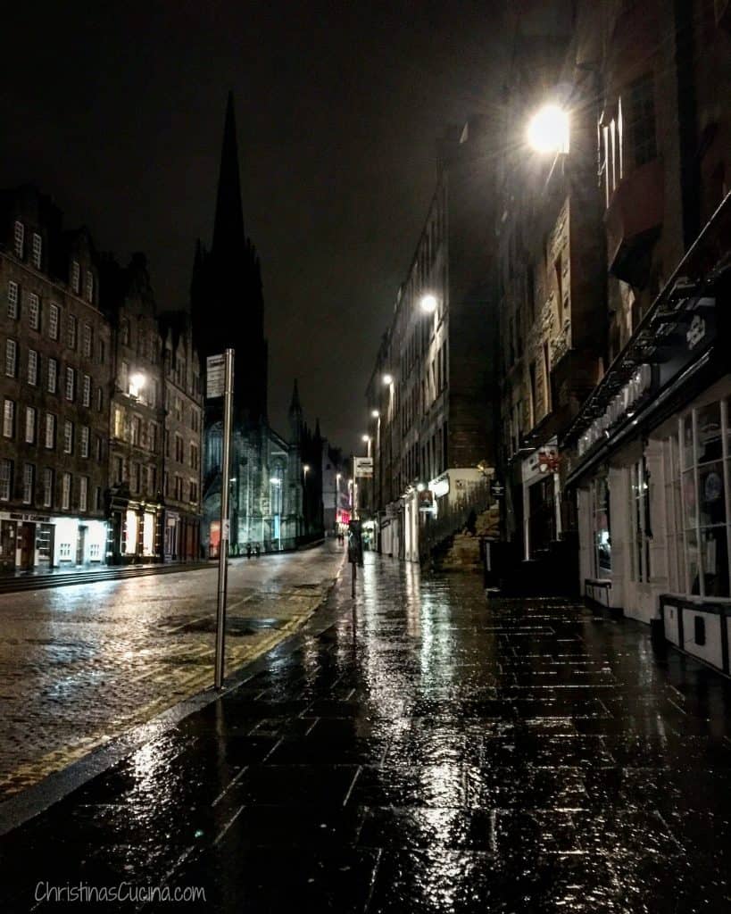 A rainy Royal Mile.