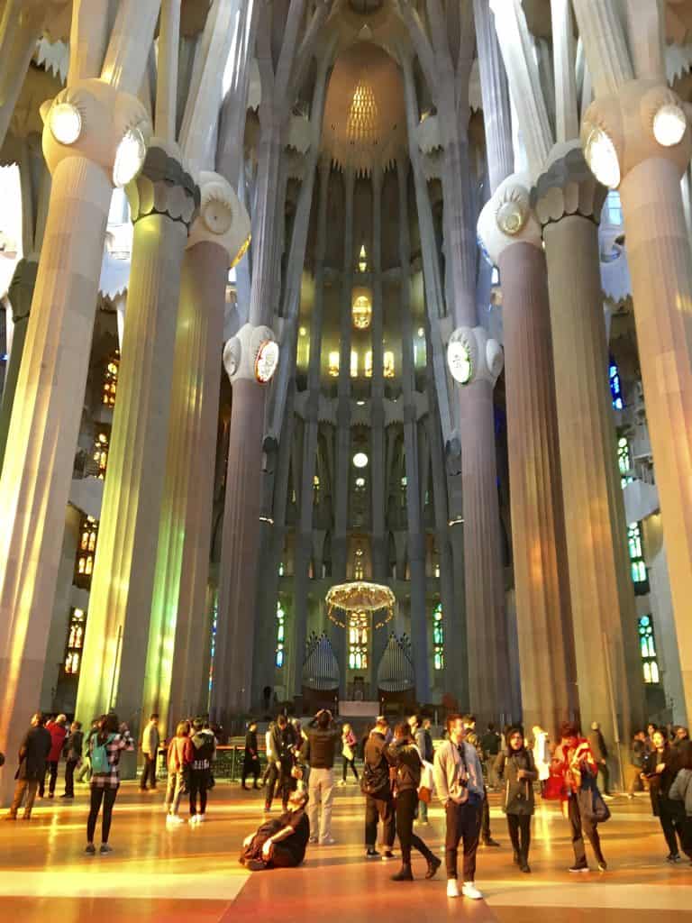 nterior of La Sagrada Familia