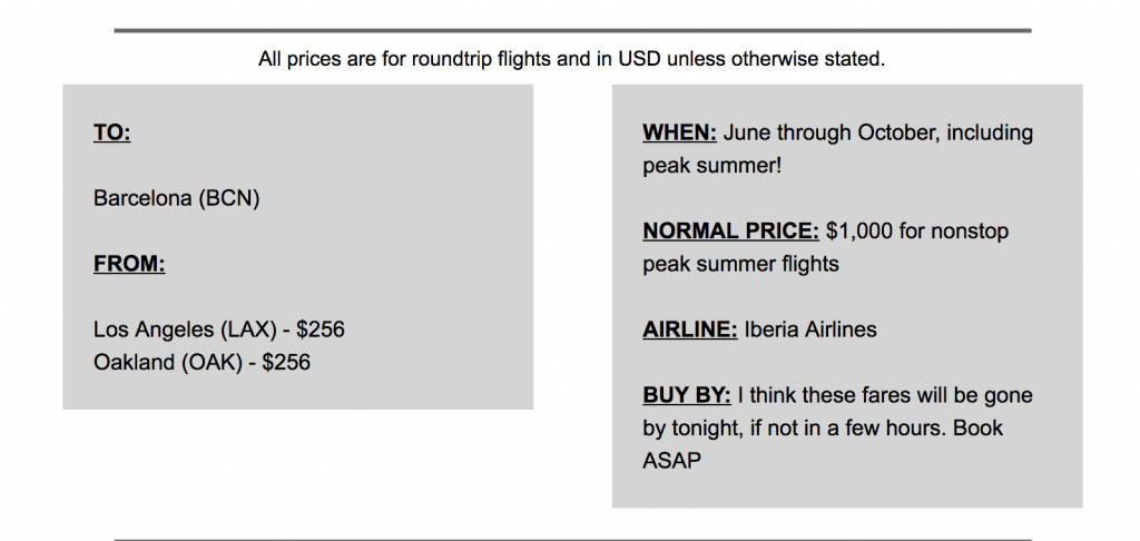 Scott's cheap flights example email