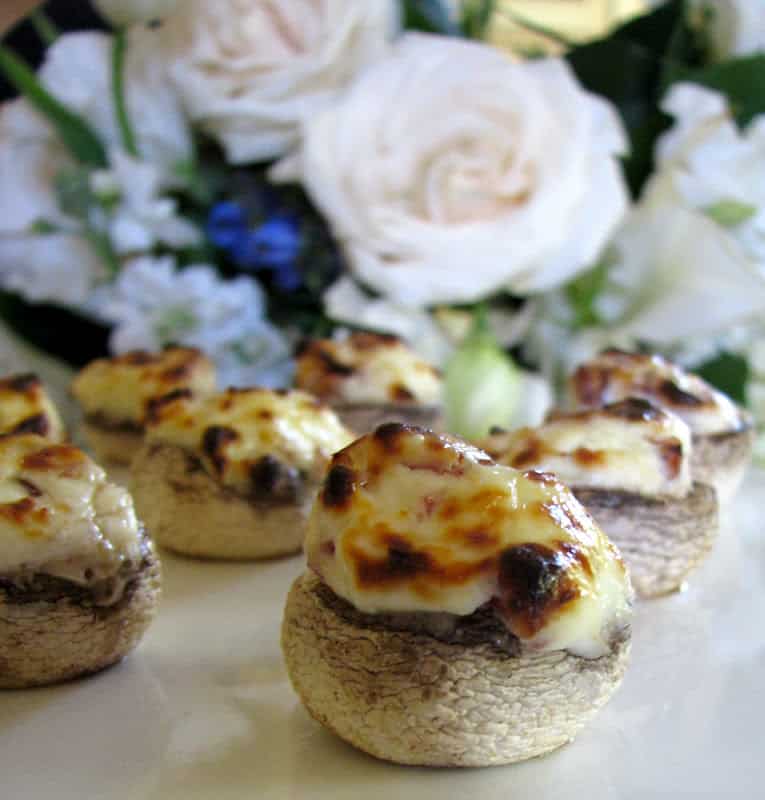 Bacon and Cream Cheese Filled Mushrooms for a mother's day menu