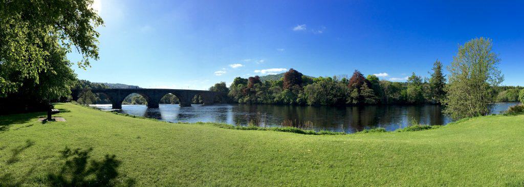 River Tay in Dunkeld driving a 500 mile castle tour of scotland