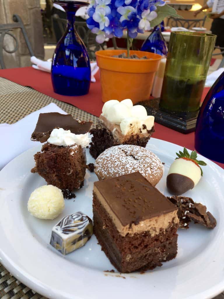 Selection from 15 chocolate desserts at Pastry Week at Villa del Palmar at the Islands of Loreto