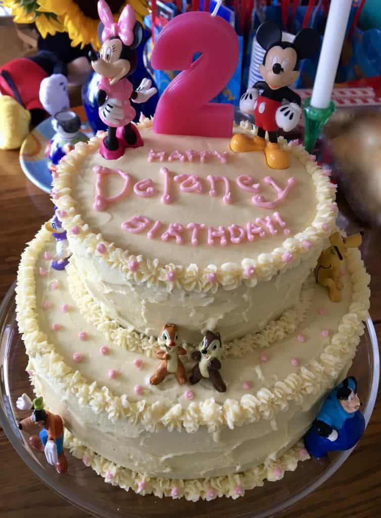 Disney character two tier cake buttercream toddler 