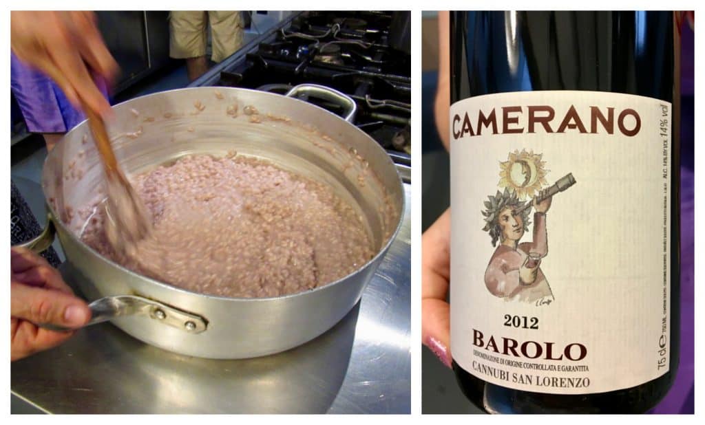 Making Barolo risotto