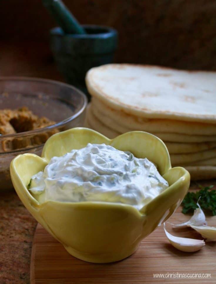 Homemade Tzatziki Sauce (Easy Cucumber & Greek Yogurt Dip) - Christina ...