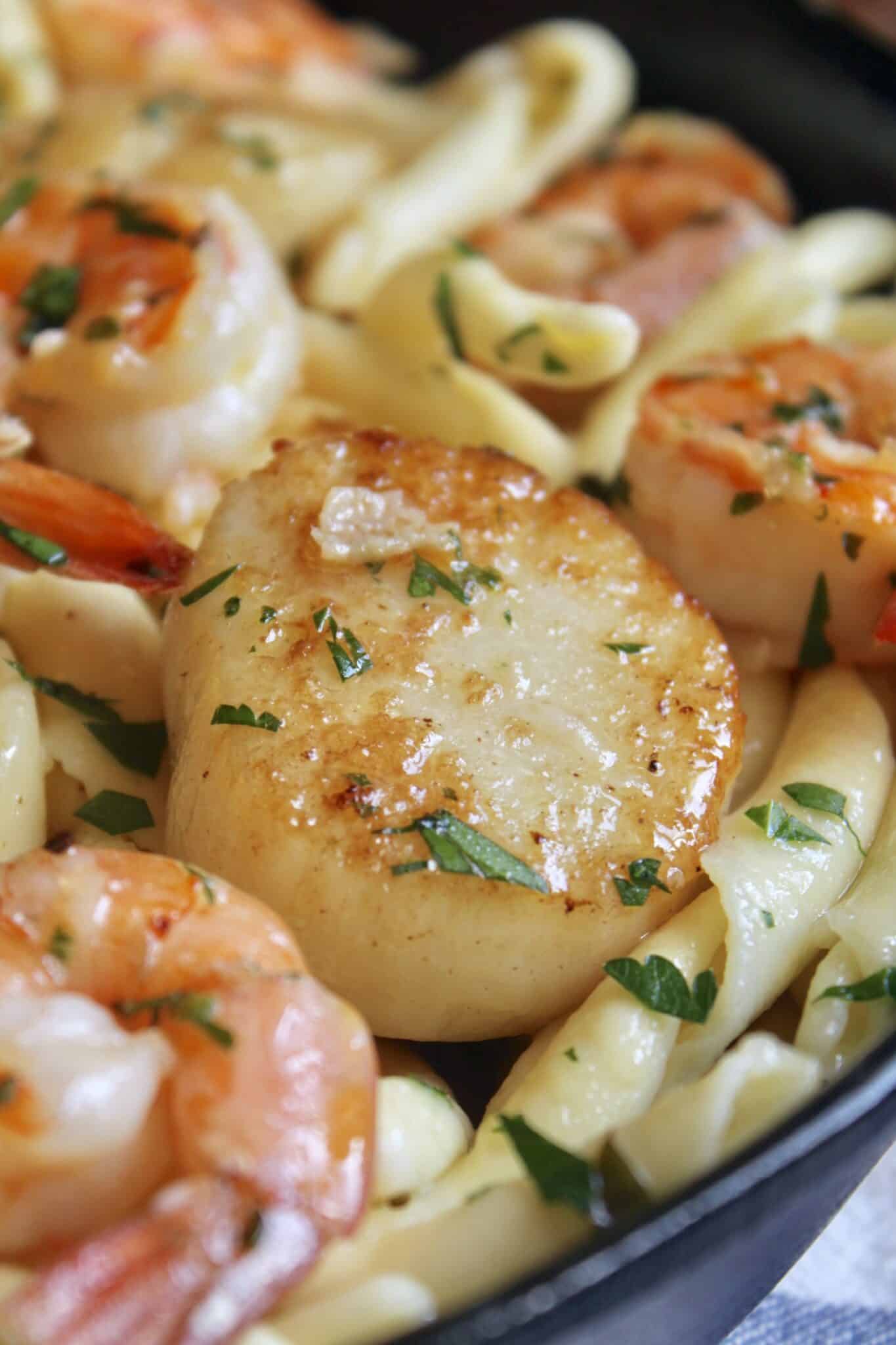 Seafood Pasta with Shrimp and Scallops (and Garlic!) - Christina's Cucina