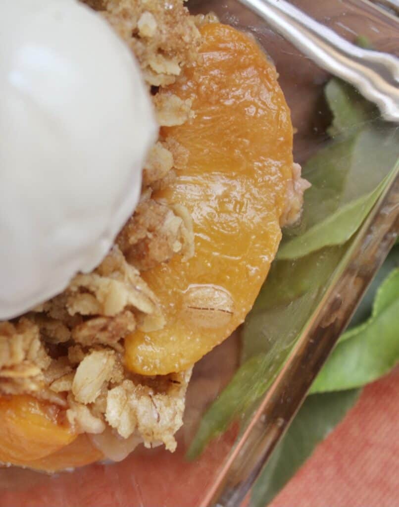 peach crisp with canned peaches