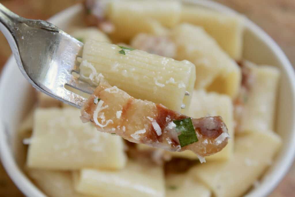 Pancetta Pasta (Quick 4 Ingredient Recipe) - Christina's Cucina