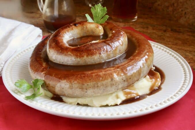 cumberland sausage ring on a plate