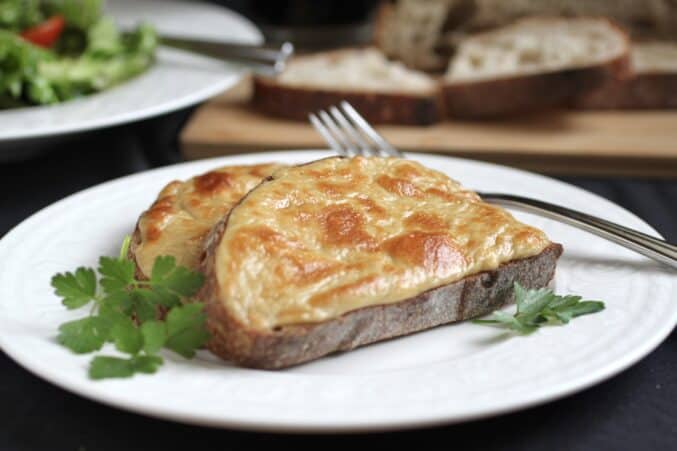 Welsh rarebit on a plate