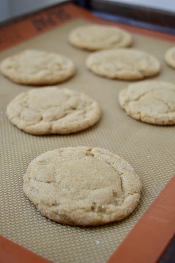 brown butter cookies on tray