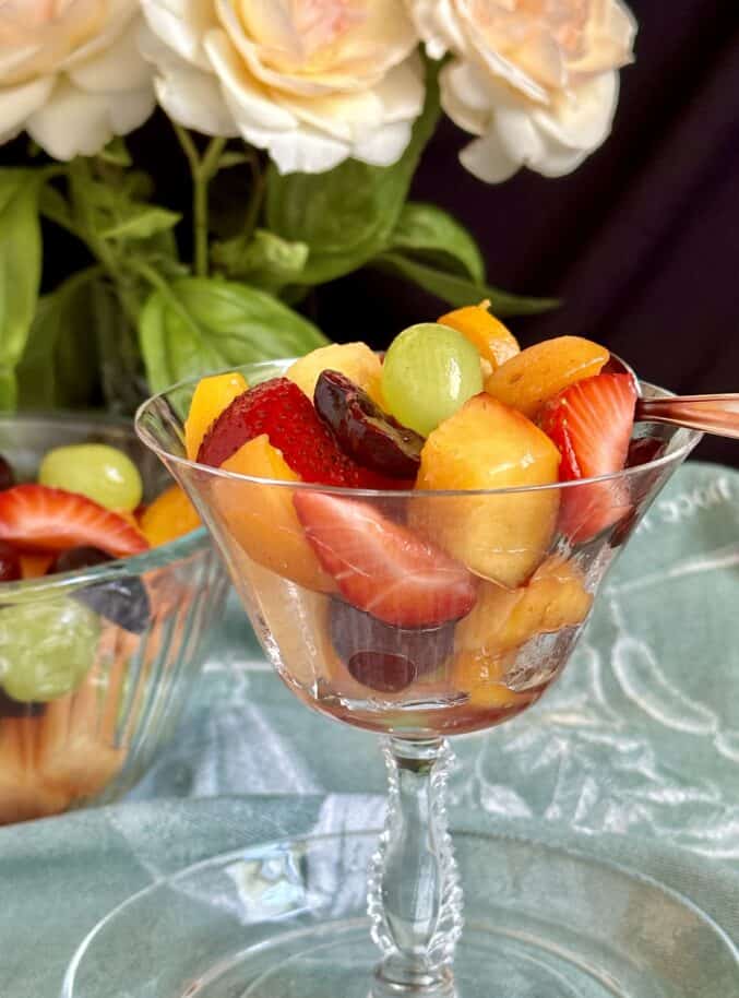 glass of macedonia fruit salad