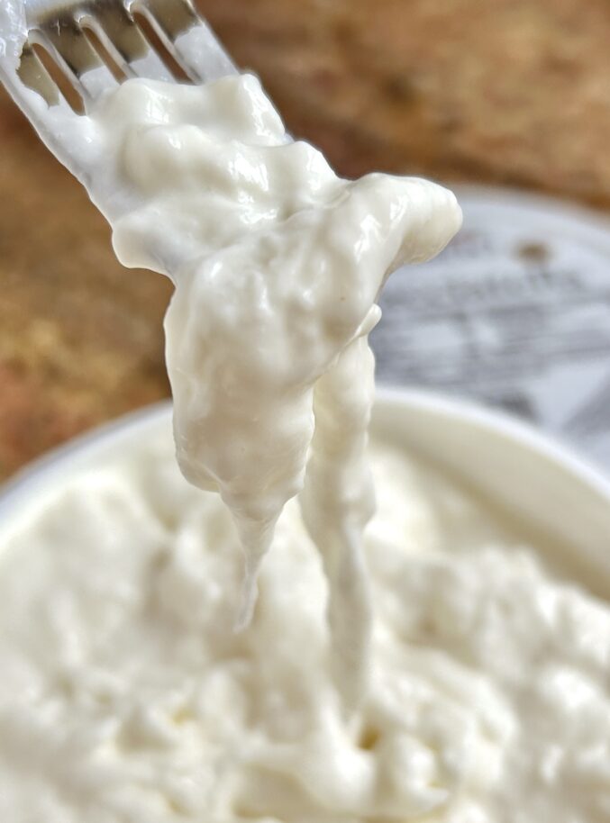 stracciatella on a fork