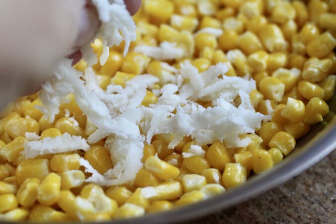 adding mozzarella to vegetable