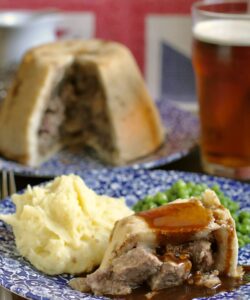 steak pie with gravy and beer